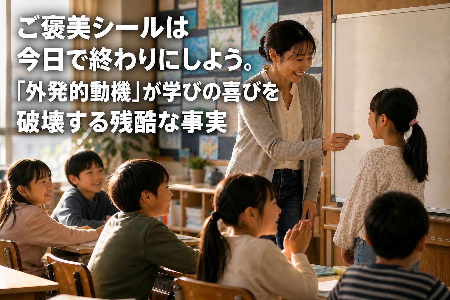 ご褒美をもらう子供